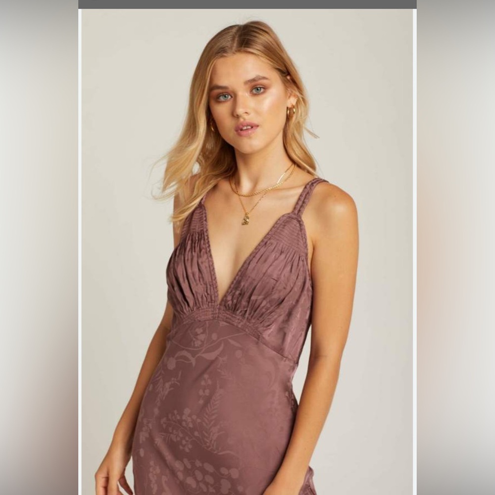 Spell and the Gypsy Rosalie Jacquard Slip Dress NWT. Mauve Large - Picture 2 of 16